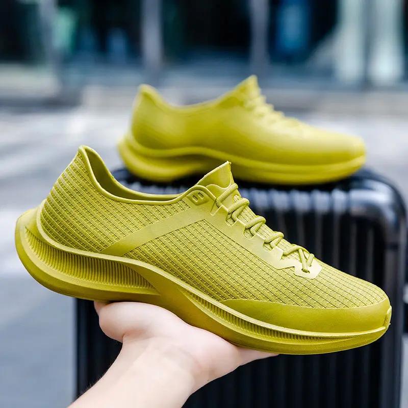 Wear-resistant Rain Boots for Men Loafers Non-slip Man Shoes Low-heel New Cheap Wellies Without Lacing Fashion Pvc Waterproof