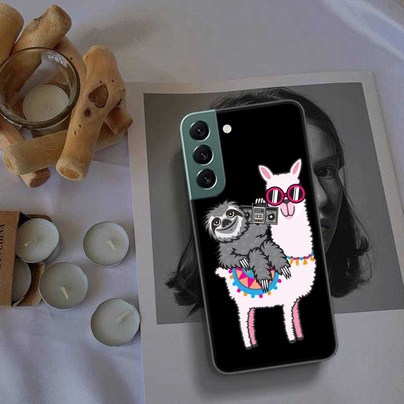 Cute Cartoon Llama Phone Case For Samsung Galaxy A12 A22 A32 A42 A52 A72 A54 A34 A24 A14 A73 A53 A33 A23 A13 5G F52 F62 Cover Sh