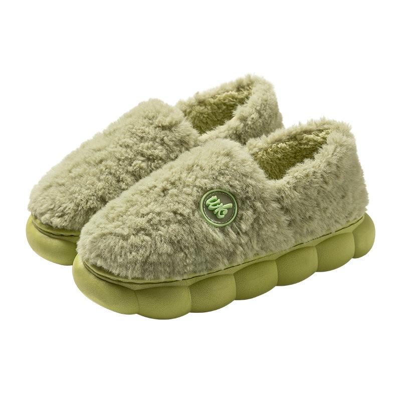 

Новые хлопковые туфли для женской домашней теплоты, противоскользящие тапочки на толстой подошве Fits 39-40 зелёный