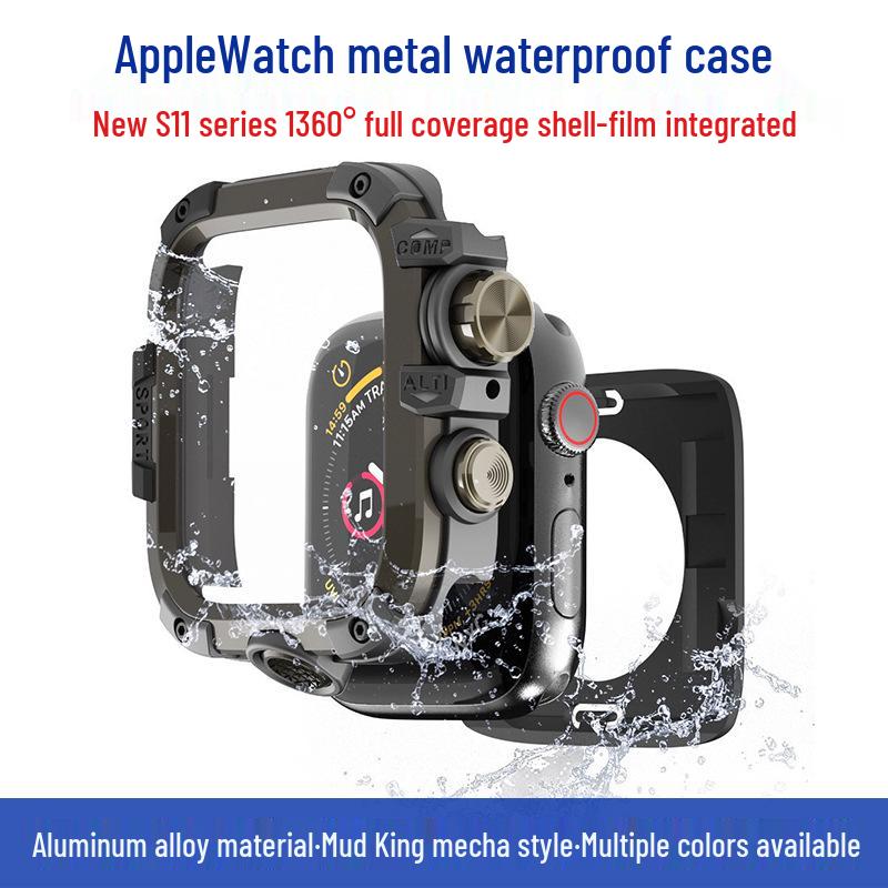 Waterproof Metal Protective Case for Apple Watch S11 with Integrated Screen Film