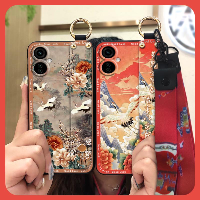 Wristband Dirt-resistant Phone Case For Tecno Camon19/19Pro 4G Silicone Waterproof Shockproof Protective Elderly lady