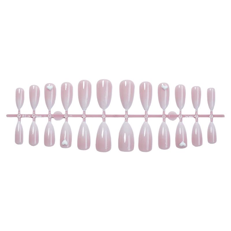 

Gradient Heart Almond Press-On Nails - Simple, Stylish Nail Art