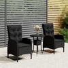 Ensemble de bistro de jardin 3 pcs Résine tressée