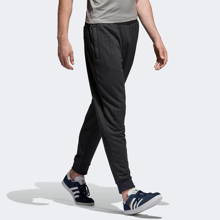 adidas Originals Pinstripe Track Pants Men Bottoms Black DU0981