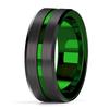 Fashion 8MM Men Stainless Steel Nordic Celtic Dragon Rings Inlay Green Carbon Fiber Rings For Men Women Wedding Party Jewelry