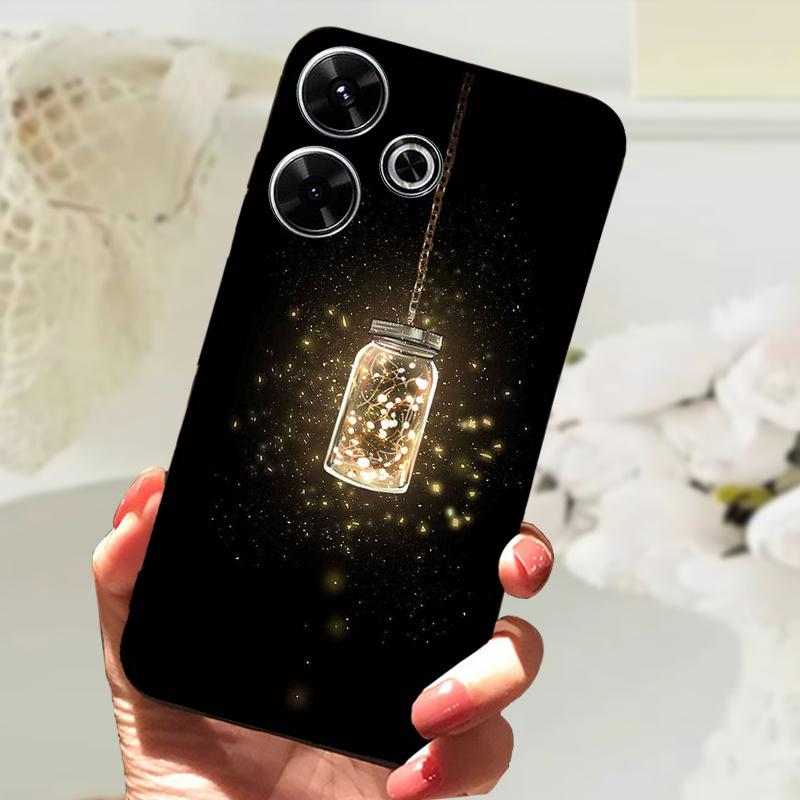 For Xiaomi Redmi 13 Case Fashion Painting Matte Cover Soft Silicone TPU Phone Case For Xiaomi Poco M6 4G Shockproof Shell Fundas