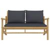 VidaXL Garden Bench with Dark Grey Cushions Bamboo 363464