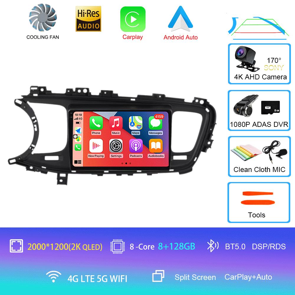 Android 14 Auto Car Radio Video Multimedia Player For Kia Optima K5 2013 2014 2015 Navigation GPS Autoradio QLED Screen BT5.0