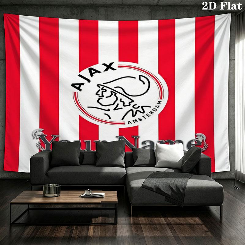 AFC Ajax Custom Name Wall Tapestry Aesthetic Wall Hanging Printed Fabric Blanket Decorative Tapestries for Bedroom Living Room Home Decor