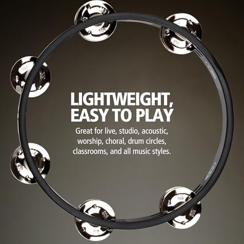 MEINL Percussion Compact Wood Tambourine with Nickel Plated Steel Jingles, 2-Rows, CTA2S-BK [Official Japanese Product]