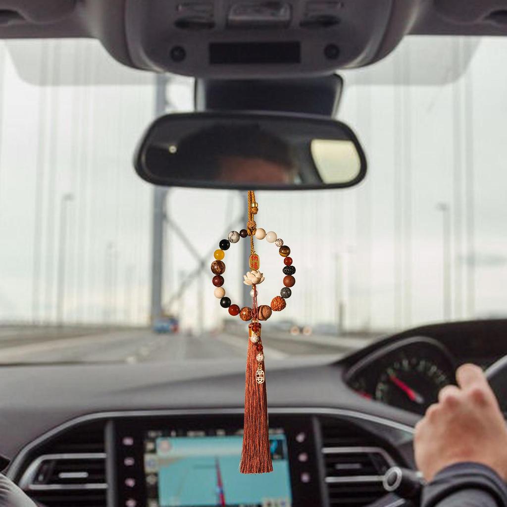 Rear View Mirror Hanging Accessories Car Ornament Beaded Design Charm Rearview
