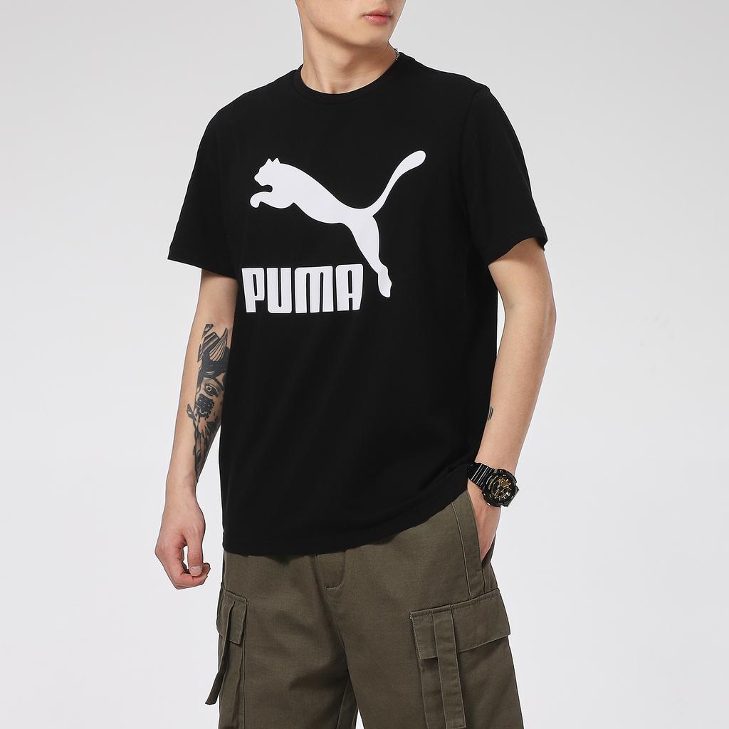 Puma Casual Sports Fitness Training Running Print Short Sleeve T-Shirt Men Tops Black 532279-01