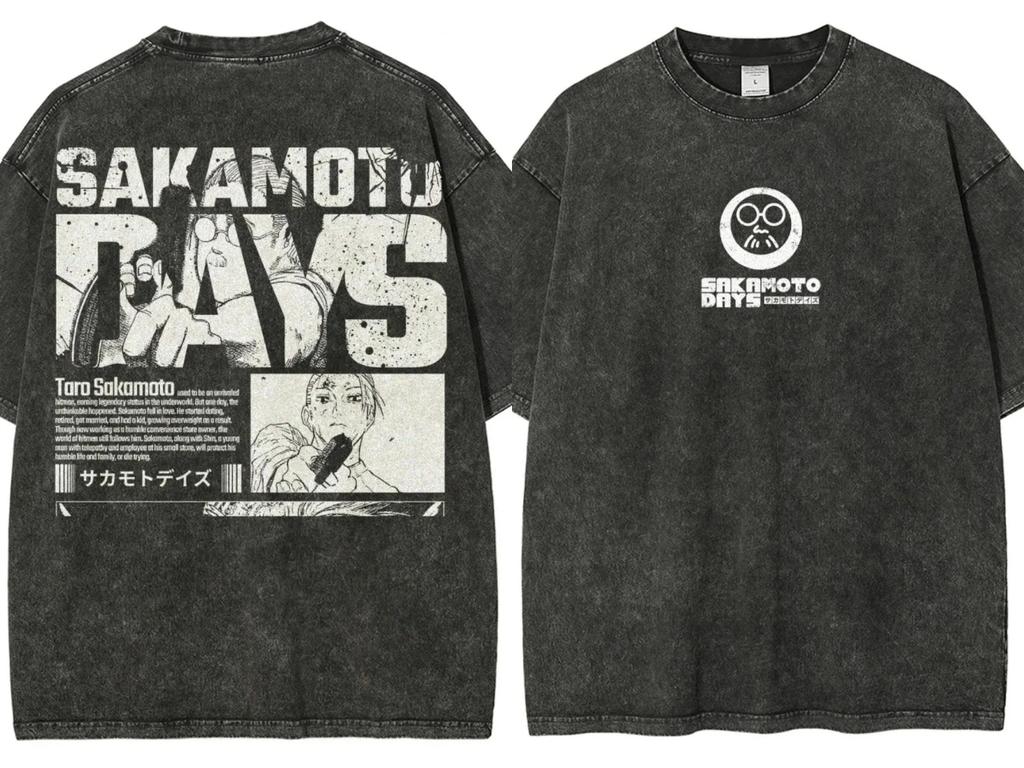 Anime Washed Vintage Tshirt Sakamoto Days Women Unisex Fashion Hip Hop Oversized Tshirts Summer Cotton Comfort FeUnisex T Shirt Top