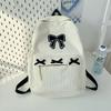 Cute Bowknot Aesthetic Backpacks Lightweight School Bookbags Students Sweet Rucksack for Girls Women's Corduroy College Mochilas