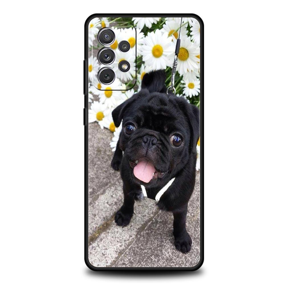 Cute Pug Dog Phone Case for Samsung A51 A71 A21S A12 A11 A15 A25 A31 A41 A23 A33 A53 A73 A03S A05S A13 5G A35 A55 Cover
