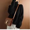 Women's Diamond Pattern High Neck Sweater - Loose Fit, Autumn/Winter Knitwear, Long Sleeve Outerwear, Korean Fashion Style.