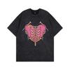 New loose trendy brand American retro high street short-sleeved heavy vintage washed old couple half-sleeved t-shirt