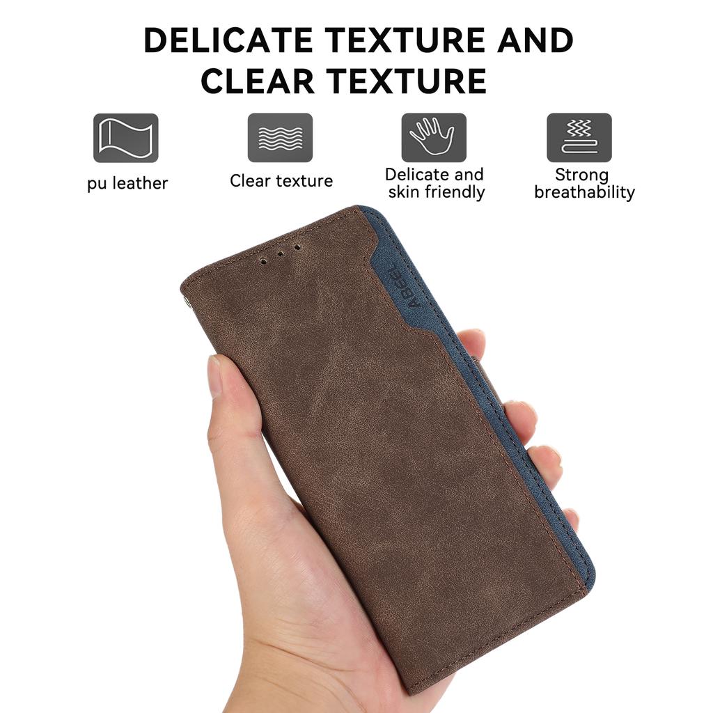 ABEEL For Xiaomi Poco C75 4G/Redmi 14R 5G/14C 4G Case Color Splicing Leather Flip Phone Cover RFID Blocking
