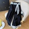 Plus Size Lace Trim High Waist Wide Leg Pants - Summer Slimming Design for Women