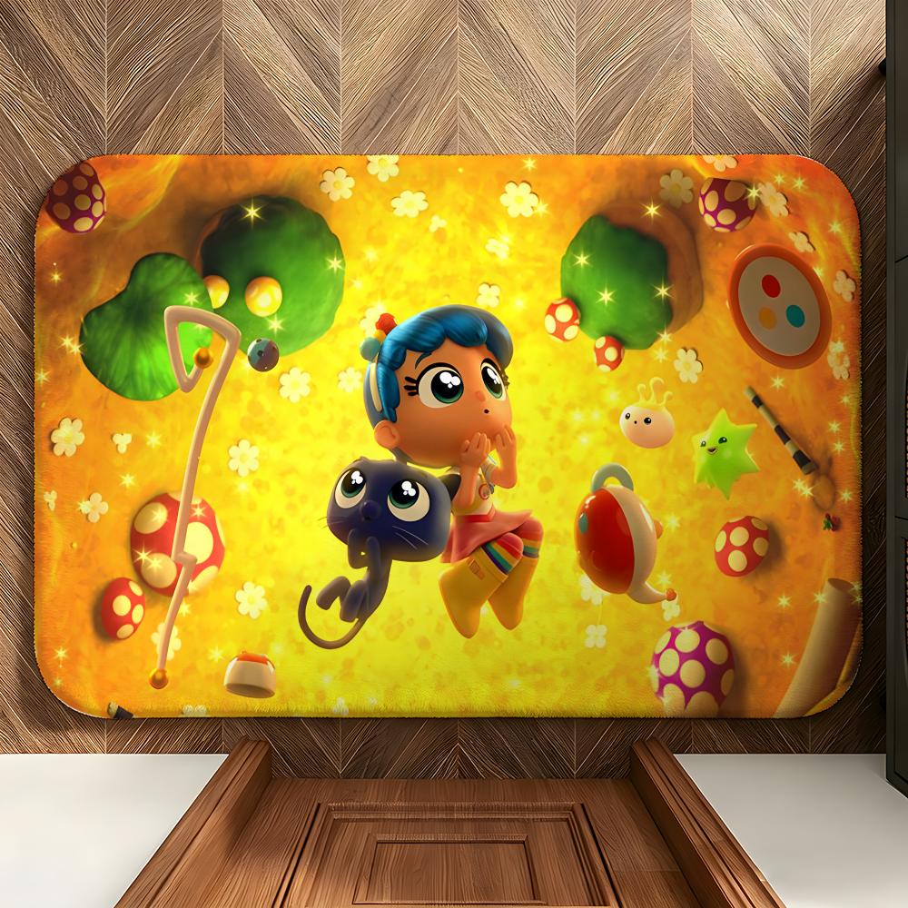 Cartoon T-True Floor Mat Soft Flannel Floor Mat Suitable for Entryways, Living Rooms, Bedrooms, and Bathrooms