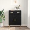 Sideboard in Black Oak Look 34 x 69.5 x 89 cm Engineered Wood