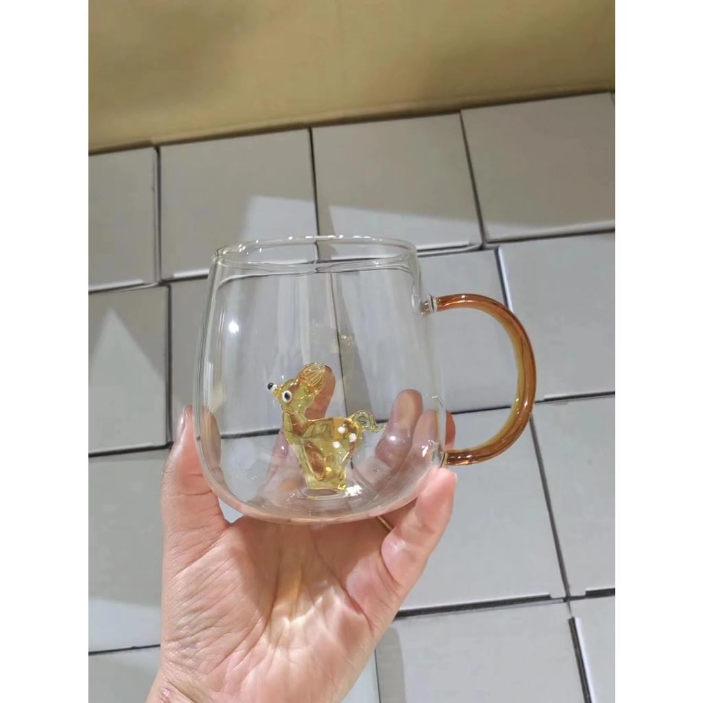 400 ml 3D-Wasserglas, Cartoon-Tierform, Glastasse, Kaffeetasse, kreatives Design, Modellierung, süßes Trinkglas, Wasserbecher, Geschenk für Liebhaber