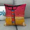 African Oil Painting Featuring Ethnic Digital Printing Short Plush Pillow Covers For Car Sofa Office Cushion Cover Home Goods