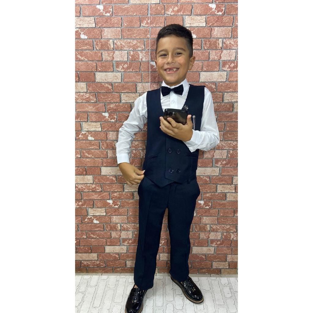 Children's Vest Suit With Shirt Set 0-1 Years - 14 Years Black