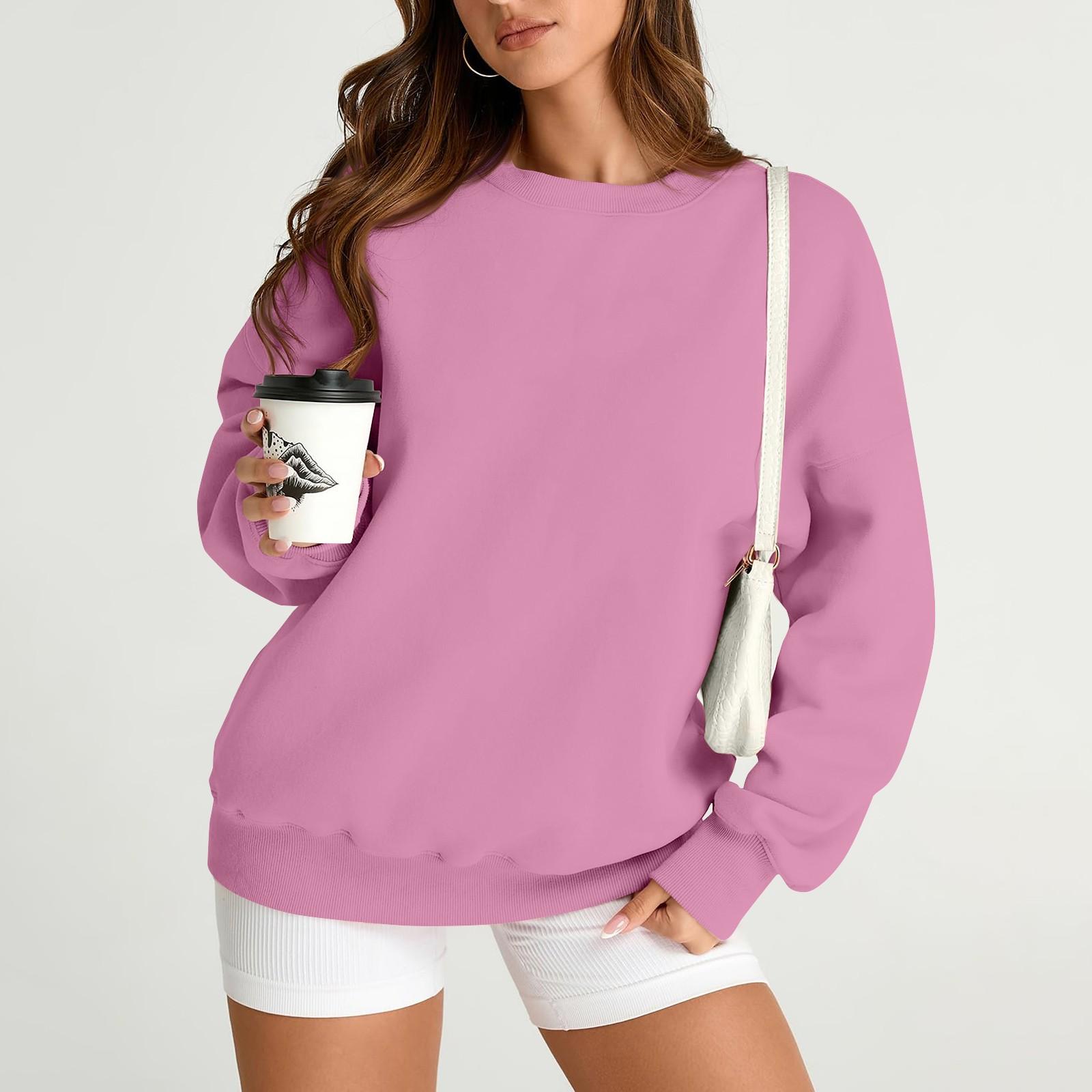 

Женская мода, женская легкая толстовка с длинным рукавом, свитшот в стиле колледжа с узором XL розовый