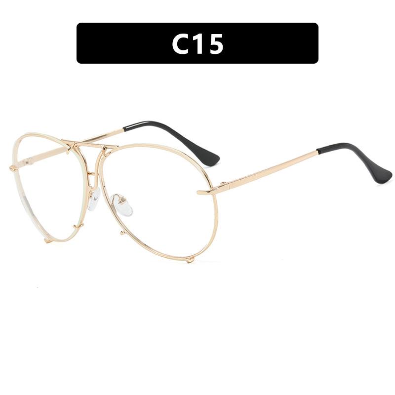 

New Classic Pilot Oversized Men Sunglasses Vintage Metal Sun Glasses Women Mirror Gradient Colors Driving Male Shades UV400