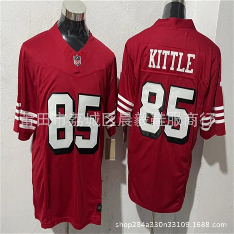 Camiseta Replica de Hombre NFL San Francisco 49ers George Kittle 85 Deebo Samuel 19 Nick Bosa 97 Mezcla de Algodón Uniforme de Fútbol