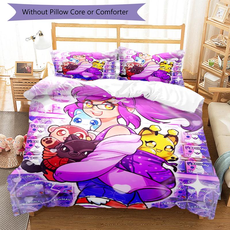 Set Biancheria da Letto Aphmau 3 Pezzi Copripiumino Chiusura Include 1 Copripiumino e 2 Federe, Morbido e Confortevole per Tutte le Stagioni.