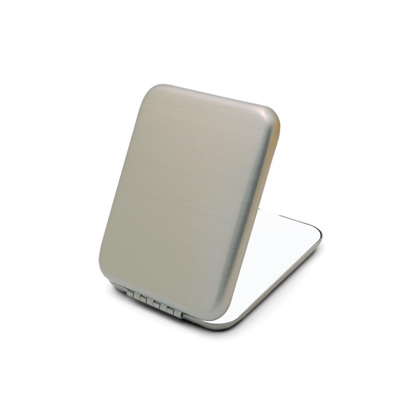 Engravable Stainless Steel Foldable Makeup Mirror - Unbreakable, Portable, Round/Square Design, Compact Size