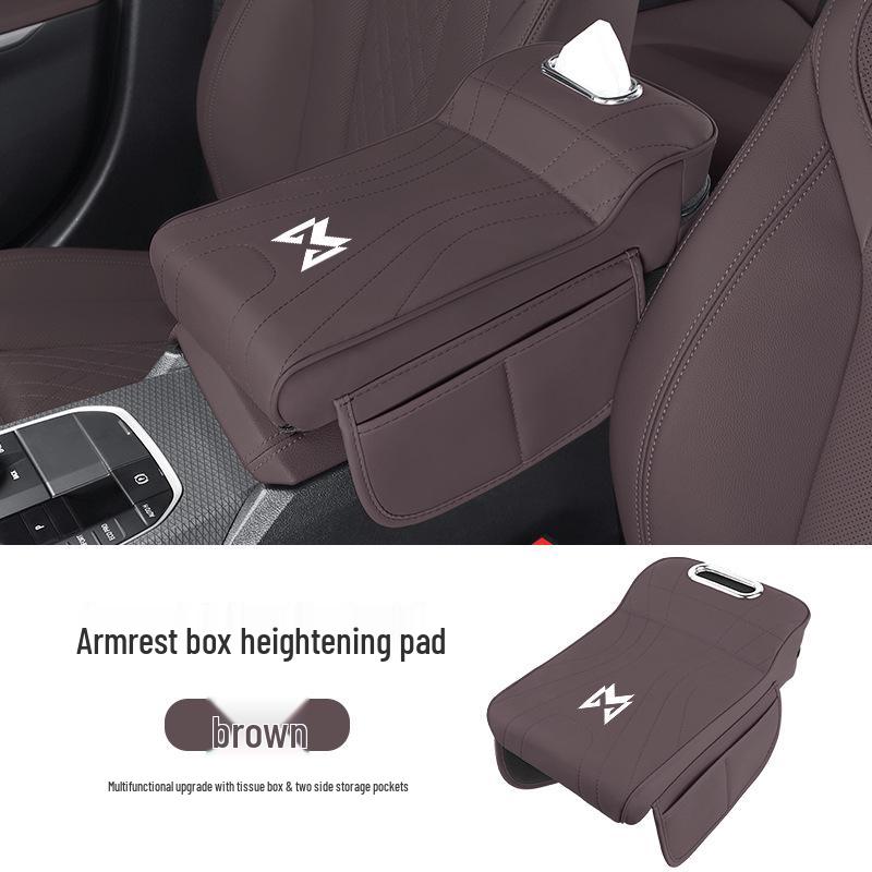 Mengshi 917/M817/M800 Car Armrest Pad with Tissue Storage and Height Boost