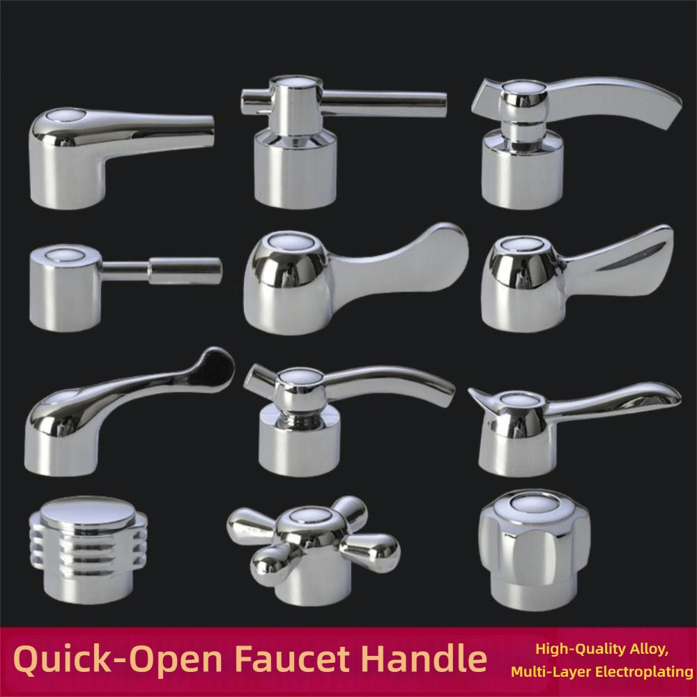 New Alloy Faucet Handle Universal Silver Quick Open Valve Bathroom Accessories