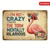 Metal Poster Flamingo Retro Vintage Wall Art for Bar