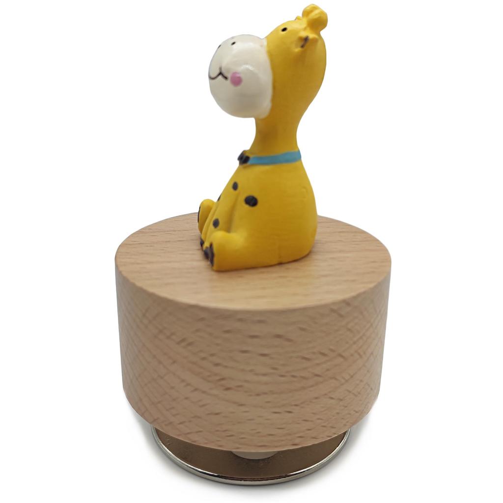 Mini Wooden Animal Carousel Music Box Cute Giraffe Ornament (Theme It's a Small World)