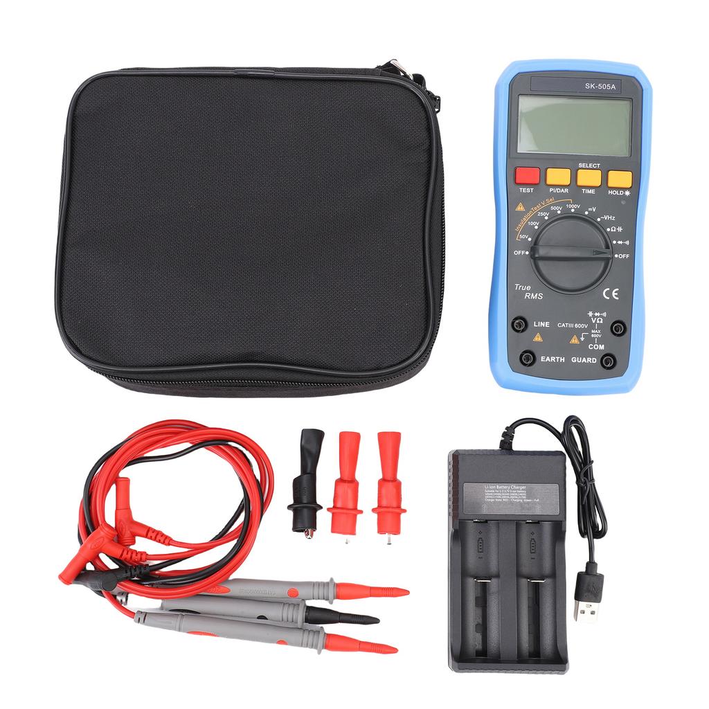 SK 505A Megohmmeter Insulation Tester & Digital Multimeter 2in1 Portable Auto Measure AC DC Voltage Capacitance
