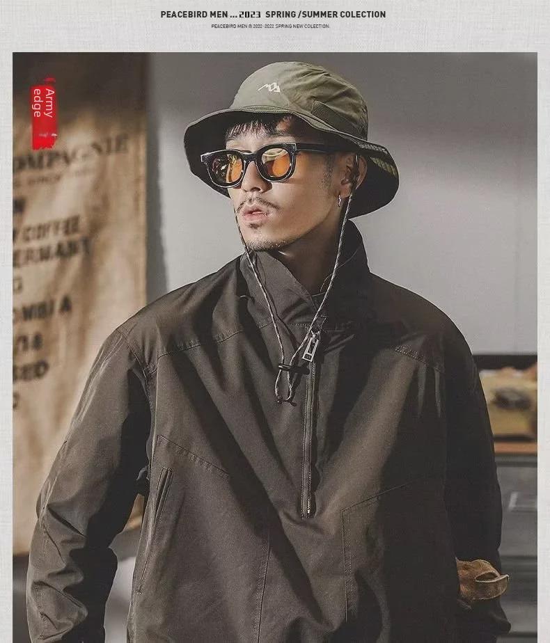 Chaqueta informal estilo retro americano para hombre: ropa de trabajo holgada y moderna para primavera y otoño.