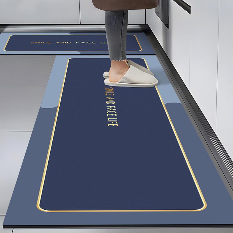 Morandi Style Square Kitchen Foot Pad Water Absorption Oil-absorbent Mat for Household Easy-to-make Soft Diatom Mud Floor Mat