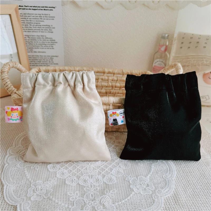 Cartoon Little Girl Mini Makeup Bag Embroidered Cute Girls Portable Pouch Bags Reusable Storage Bags for Women Kawaii Gifts New