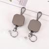 AntiCorrosion Alloy Keychain Retractable Square Hook Carabiner Badges Holder for Easy Item Retrieval in Work Travel Home