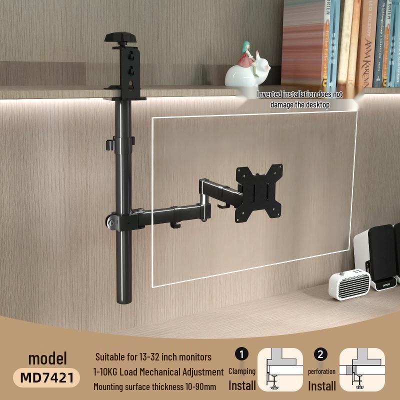 Inverted Ceiling-Mounted Rotatable Monitor Arm with Pneumatic Suspension