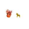 1 Piece Year Bouquet Resin Horse Statue Artistic Handicraft Desktop Figurine Wood Material