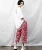 Deumakeu Circle Paisley Straight Baggy Fit Pants Burgundy