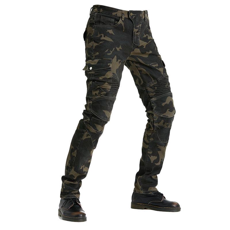 + Ropa de trabajo+múltiples bolsos+pantalones vaqueros de motocicleta para hombres+pantalones de ciclismo elásticos anticaída para motocicleta al aire libre
