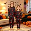 Family Matching Halloween Print Pajama Set with Long Sleeve Top and Pants for Parents and Kids