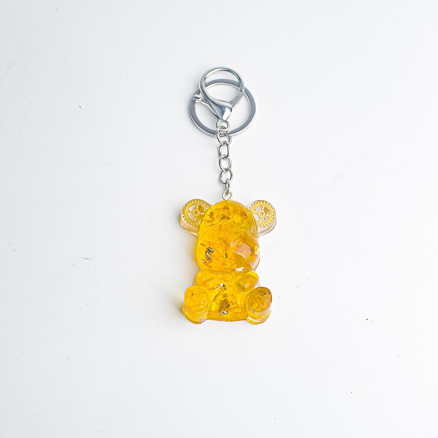 Crystal Stone Bear Pendant With Natural Gemstones For Car Keychain And Gift Use