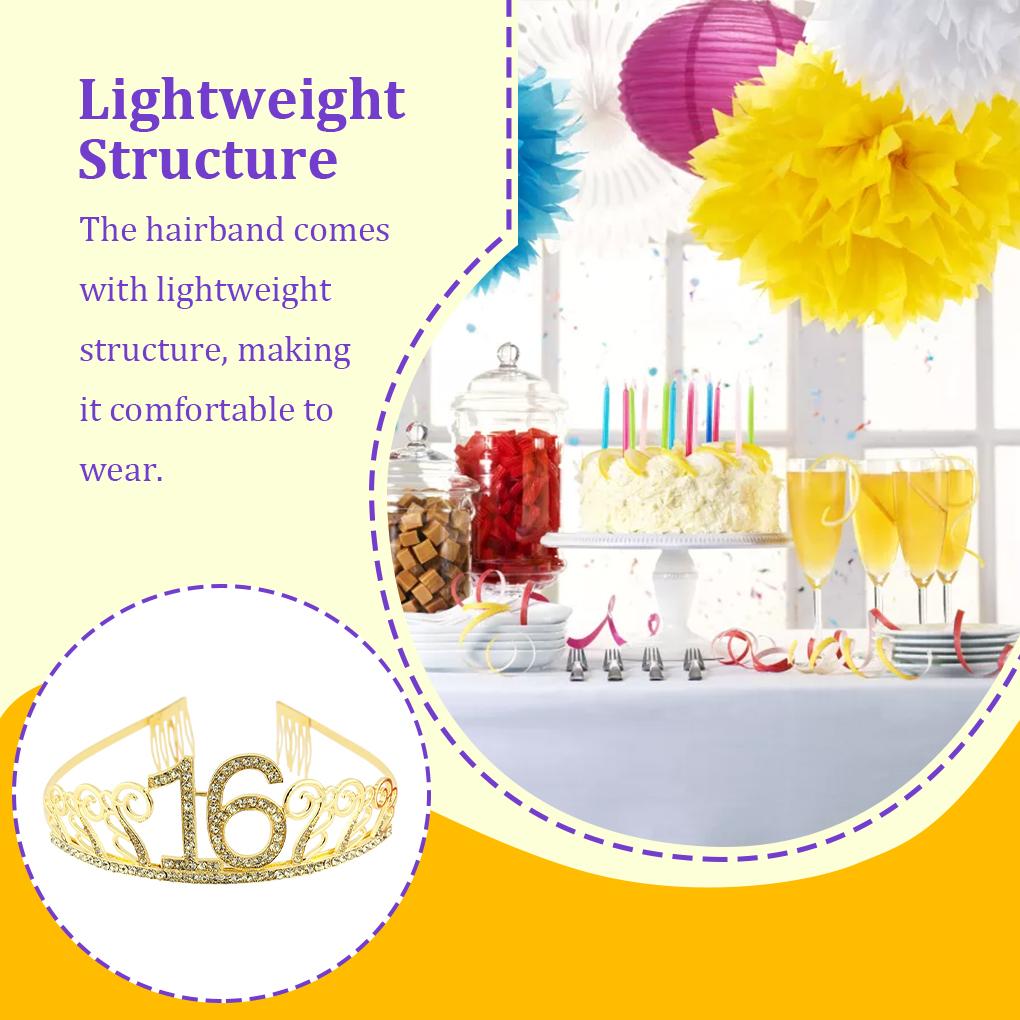 Birthday Party Headband Celebration Decorating Props Elegant Clothing Ornament Parties Supplies Headdress Prop Number Hairband