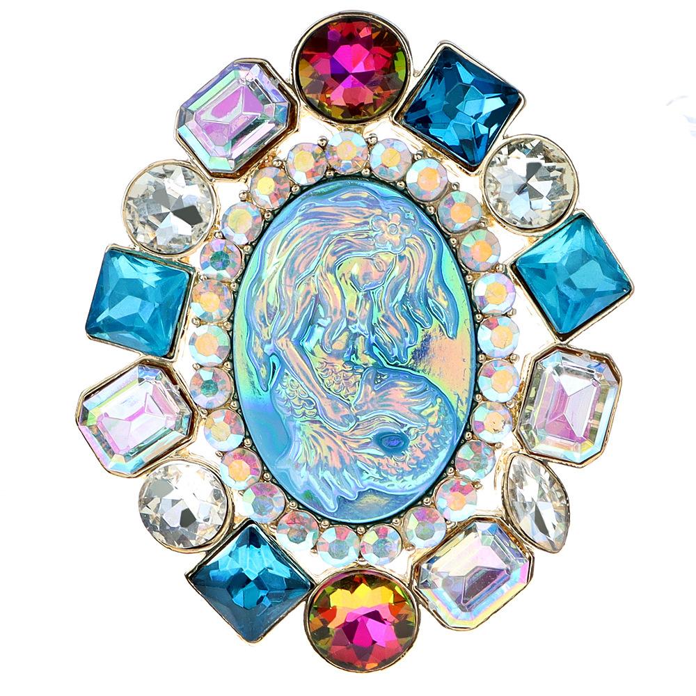 

Вінтажні Брошки-піни з кристалами з рельєфом Сплячої красуні, що мерехтять посередині, для жінок, леді, ретро палацові класичні, для сукні, костюма, ювелірні вироби, значки